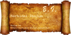 Berhidai Ibolya névjegykártya