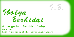 ibolya berhidai business card